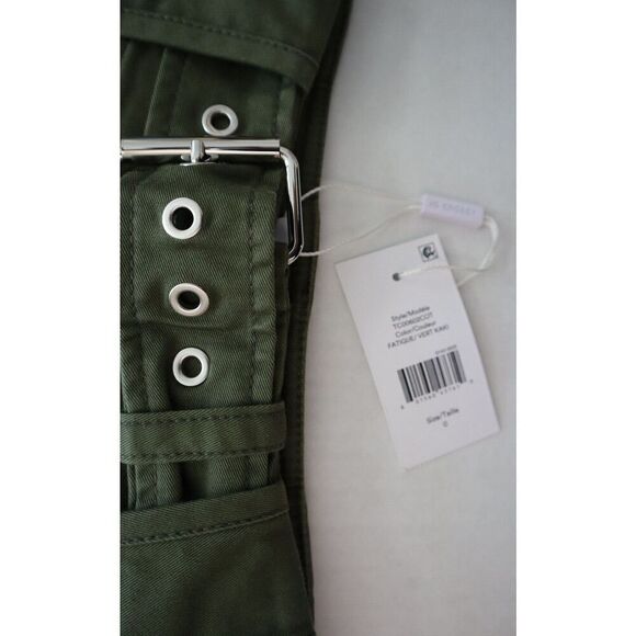 Derek Lam 10 Crosby Women's Sz 0 Fatigue Green Monterey Belted Shorts - Picture 4 of 12